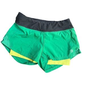 MPG exercise shorts, lime and Kelly green - XS